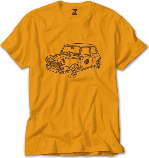 Mini Cooper Old Renkli Tişört Sarı Renkli S Beden