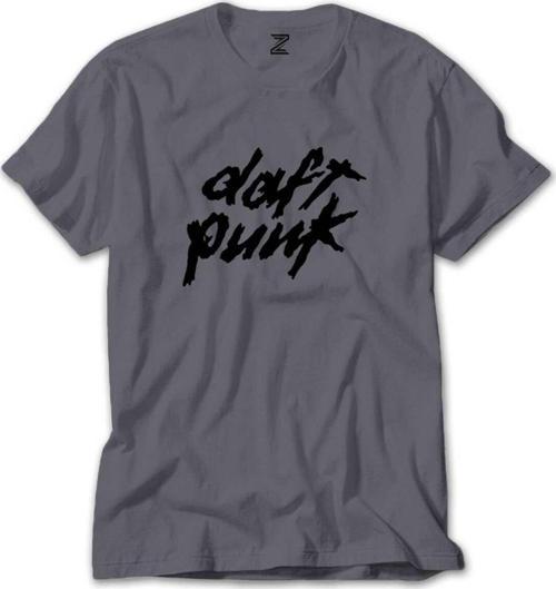 Daft Punk Logo Classic 2 Gri Tişört