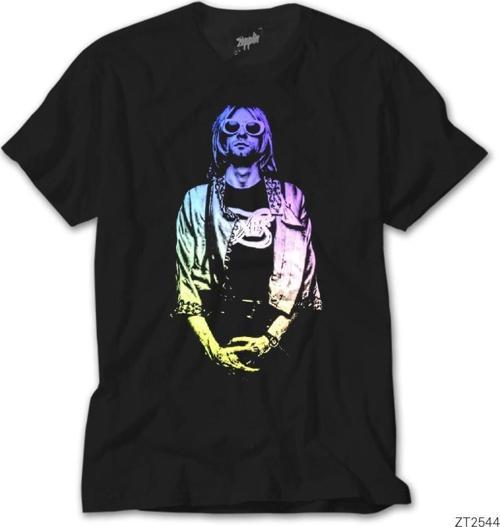 Nirvana Kurt Cobain Colored Siyah Tişört