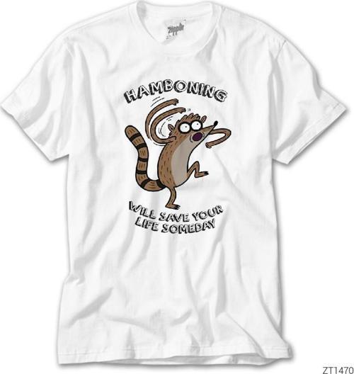Regular Show Hamboning Beyaz Tişört