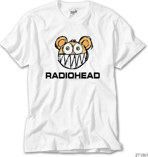 Radiohead Kid Bear Cartoon Beyaz Tişört