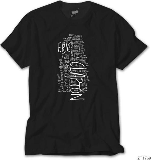 Eric Clapton Texts Siyah Tişört
