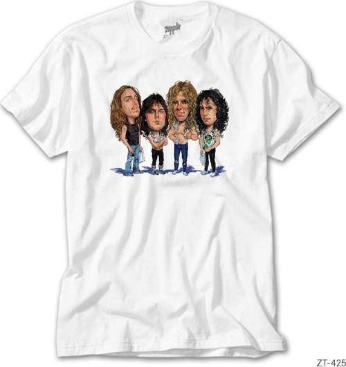 Metallica Cartoon Beyaz Tişört 4Xl
