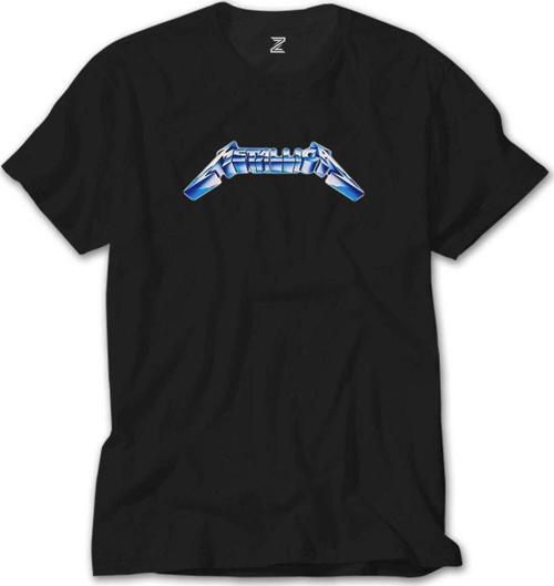 Metallica Logo Blue Siyah Tişört