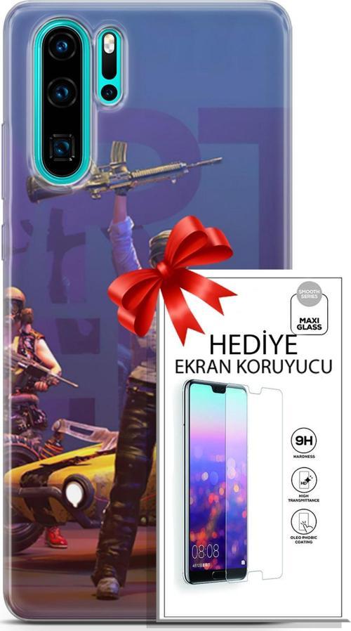 Huawei P30 Pro Kılıf Orijinal Seri Pubg 05 Silahlı Karakter Koruma Kılıfı + Ekran Koruyucu