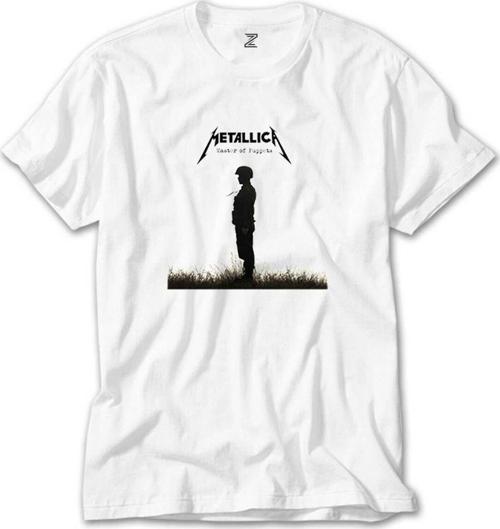 Metallica Master Of Puppets Metal Soldier Beyaz Tişört