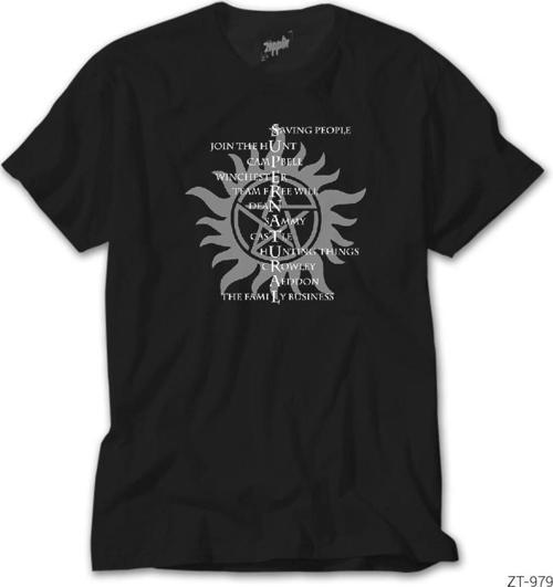 Super Natural Saving People Siyah Tişört 4Xl