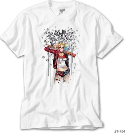 Suicide Squad Harley Quinn Daddys Lil Monster Beyaz Tişört