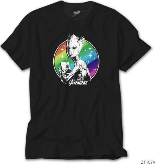Avengers Groot Siyah Tişört
