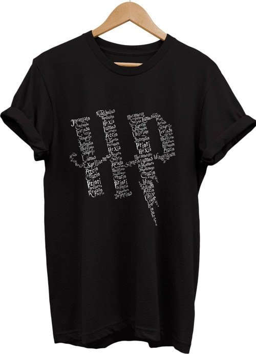Harry Potter Büyülerle Hp Baskılı %100 Pamuk Basic T-Shirt Normal Beden Tişört