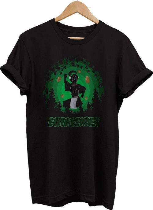 Avatar Toprak Bükücü Baskılı %100 Pamuk Basic T-Shirt Normal Beden Tişört