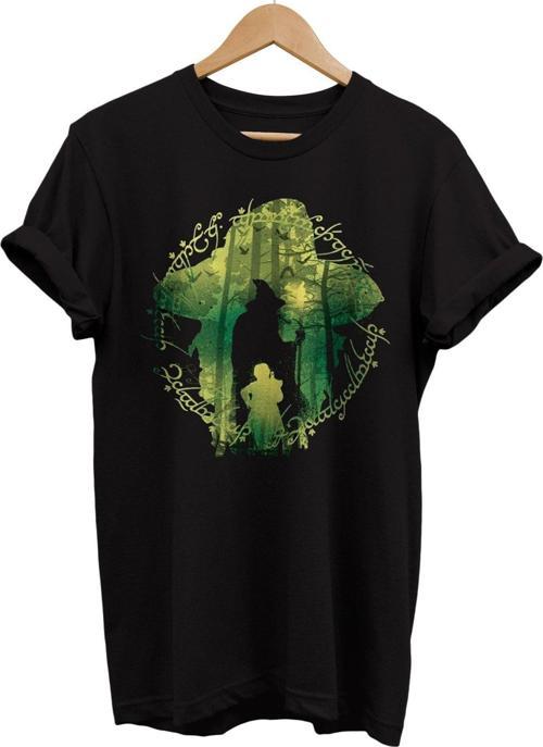 Yüzüklerin Efendisi Gandalf Baskılı %100 Pamuk Basic T-Shirt Normal Beden Tişört