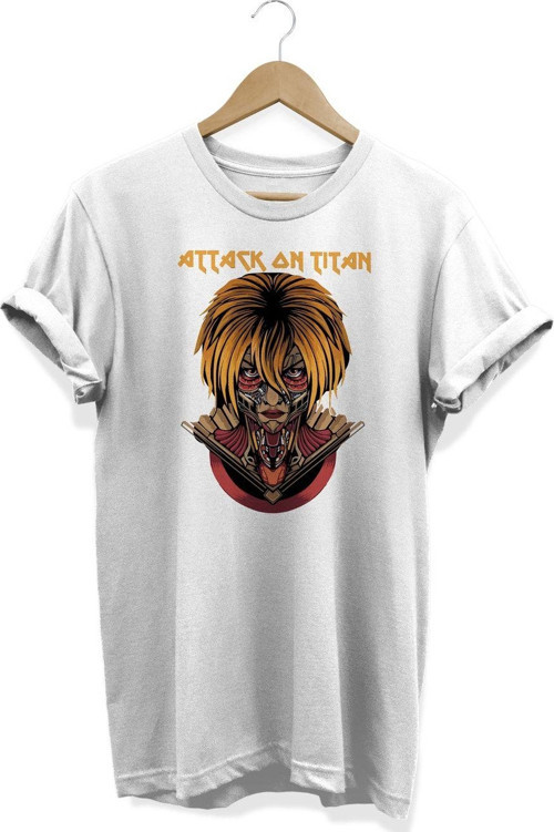 Atack On Titans Anime Female Titan Baskılı Pamuklu T-Shirt
