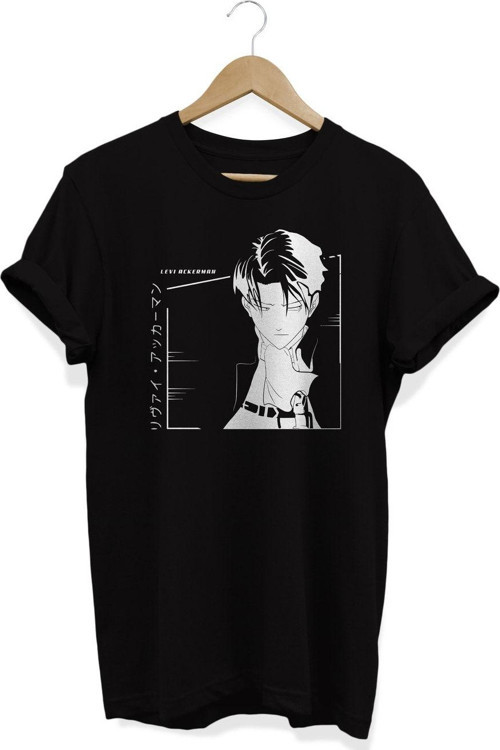 Atack On Titans Levi Ackerman Anime Baskılı Pamuklu T-Shirt