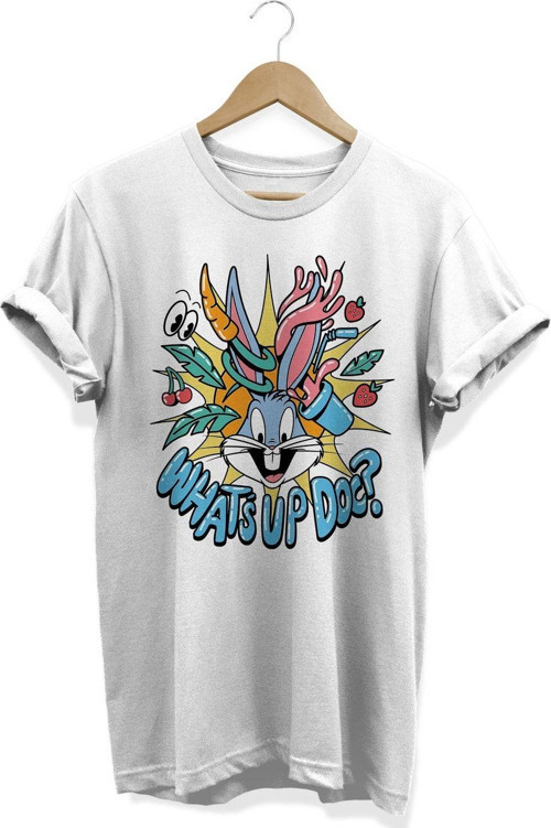 Bugs Bunny Whats Up Doc Baskılı Pamuklu T-Shirt