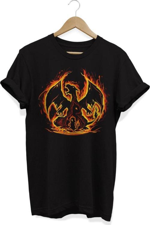Pokemon Charizard Evrim Baskılı Pamuklu   T-Shirt