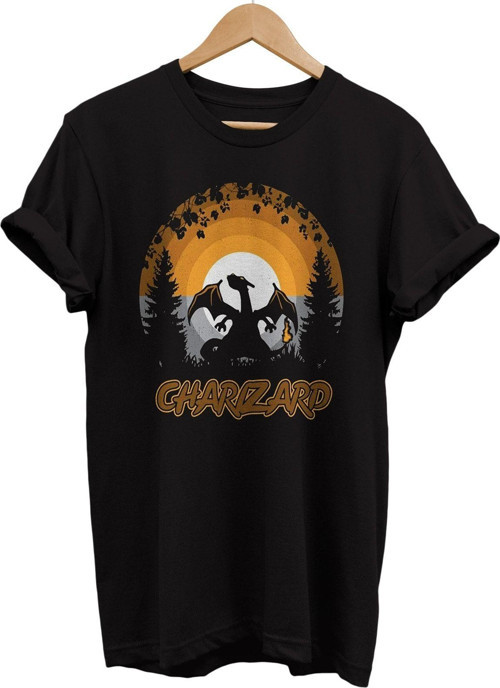 Pokemon Charizard Baskılı %100 Pamuk Basic T-Shirt Normal Beden Tişört