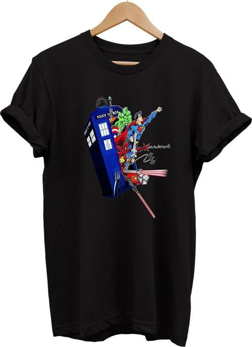 Süper Kahramanlar Baskılı %100 Pamuk Basic T-Shirt Normal Beden Tişört