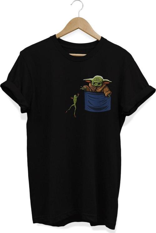 Baby Yoda Grogu Mandalorian Star Wars Baskılı Pamuklu T-Shirt