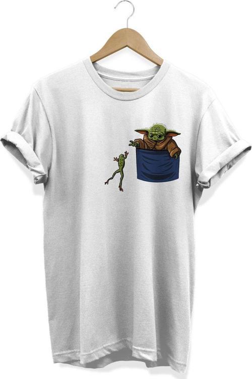 Baby Yoda Grogu Mandalorian Star Wars Baskılı Pamuklu T-Shirt