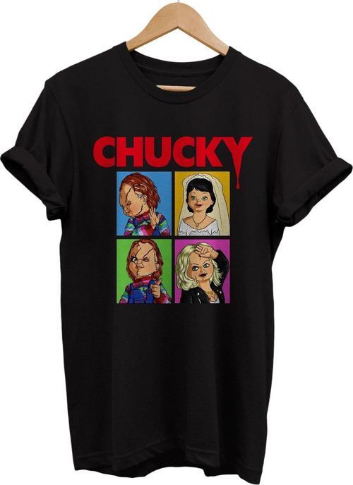 Chucky Baskılı %100 Pamuk Basic T-Shirt Normal Beden Tişört