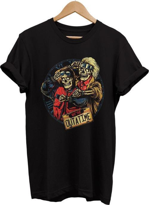 Geleceğe Dönüş Baskılı %100 Pamuk Basic T-Shirt Normal Beden Tişört