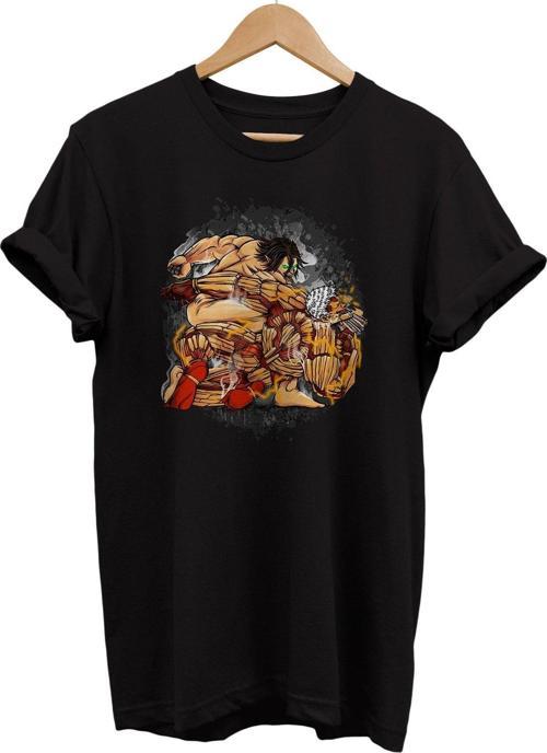 Attack On Titan Baskılı %100 Pamuk Basic T-Shirt Normal Beden Tişört