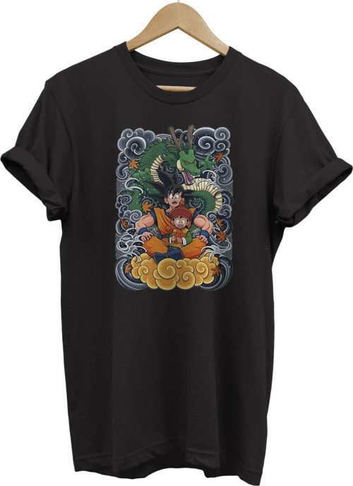 Dragonball Baskılı %100 Pamuk Basic T-Shirt Normal Beden Tişört