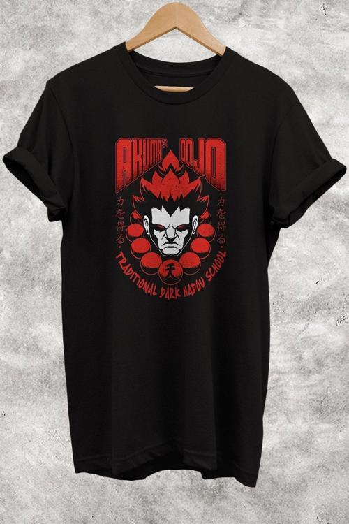 Akuma Dojo Baskılı %100 Pamuk Basic T-Shirt Normal Beden Tişört