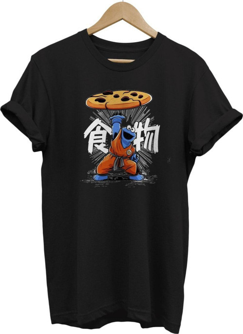 Kurabiye Canavarı Baskılı %100 Pamuk Basic T-Shirt Normal Beden Tişört