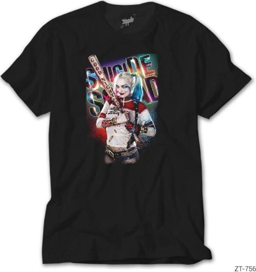 Suicide Squad Harley Quinn Good Night Siyah Tişört
