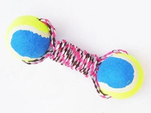 Köpek Diş Isırma Çift Toplu Stres Oyuncağı Çekiştirmeli Halat Köpek Oyuncağı 22 Cm