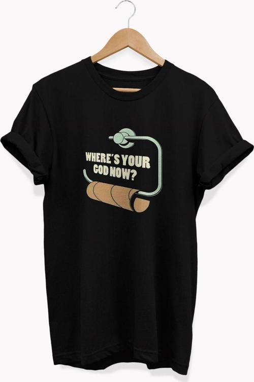 , Omg Baskılı, %100 Pamuk, Bisiklet Yaka, Normal Beden Tişört, Basic T-Shirt