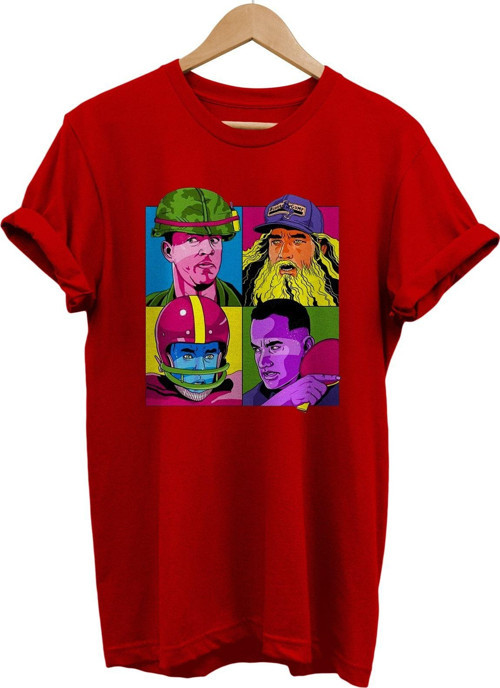 Forrest Gump Baskılı %100 Pamuk Basic T-Shirt Normal Beden Tişört