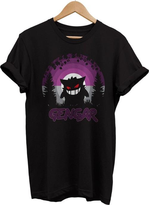 Pokemon Gengar Baskılı %100 Pamuk Basic T-Shirt Normal Beden Tişört