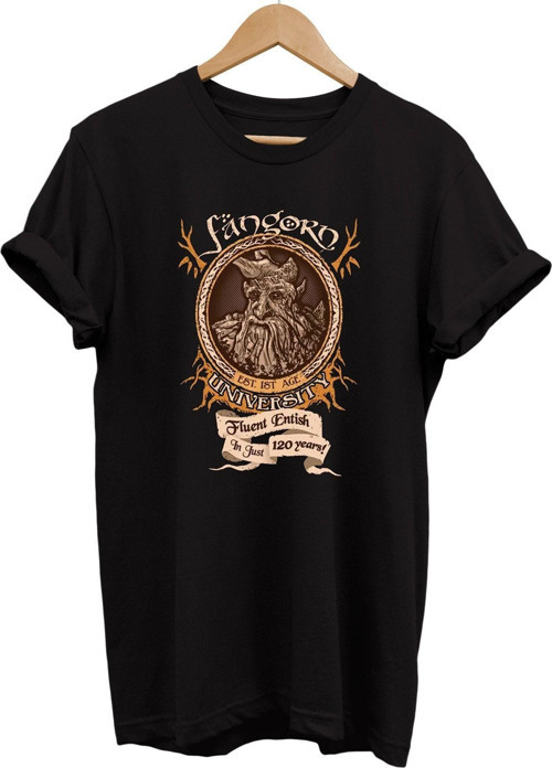 Lotr Yüzüklerin Efendisi Ent Fangorn Üniversitesi Baskılı %100 Pamuk Basic T-Shirt