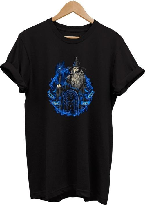 Lotr Yüzüklerin Efendisi Gandalf Söyle Dost Öyle Geç Baskılı %100 Pamuk Basic T-Shirt