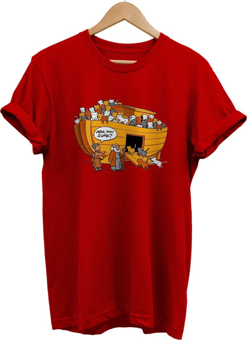 Nuh'Un Kedi Gemisi Baskılı %100 Pamuk Basic T-Shirt Normal Beden Tişört