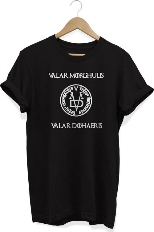 Valar Morghulis Valar Dohaeris Baskılı T-Shirt