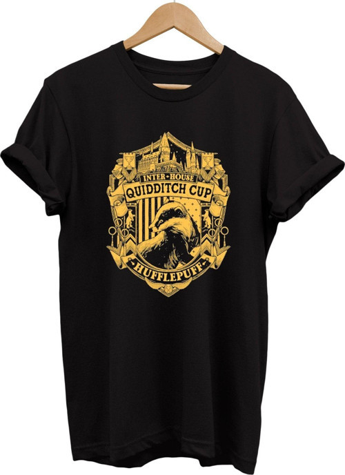 Quidditch Hufflepuff Baskılı %100 Pamuk Basic T-Shirt Normal Beden Tişört