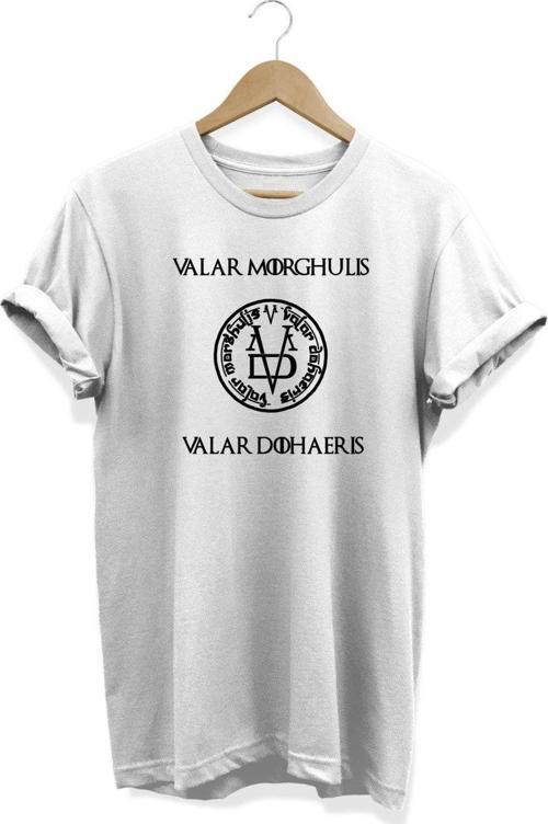 Valar Morghulis Valar Dohaeris Baskılı T-Shirt