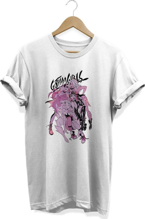 Gotham City Girls Baskılı Beyaz T-Shirt