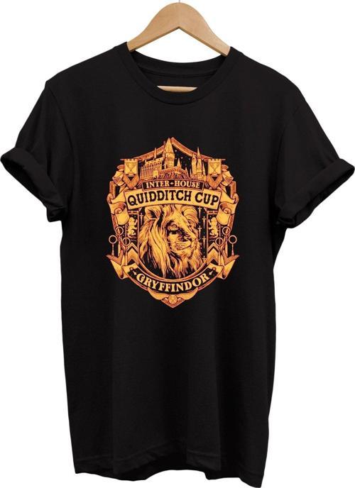 Quidditch Gryffindor Baskılı %100 Pamuk Basic T-Shirt Normal Beden Tişört