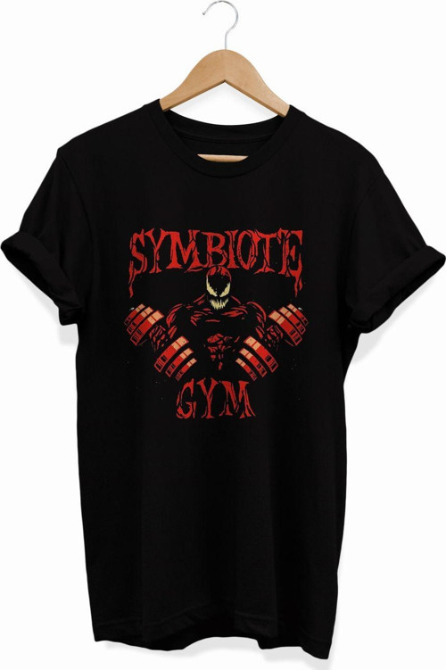 , Venom Symbıote Baskılı, %100 Pamuk, Bisiklet Yaka, Basic T-Shirt, Normal Beden Tişört