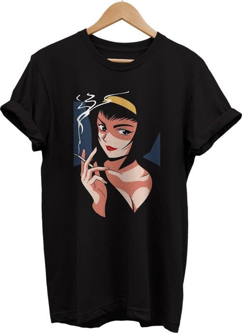 Faye Noir Baskılı %100 Pamuk Basic T-Shirt Normal Beden Tişört