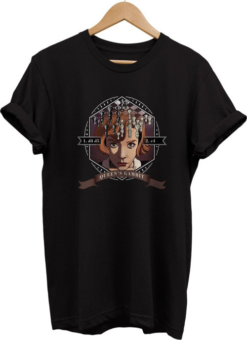 Satranç Queens Gambit Baskılı %100 Pamuk Basic T-Shirt Normal Beden Tişört
