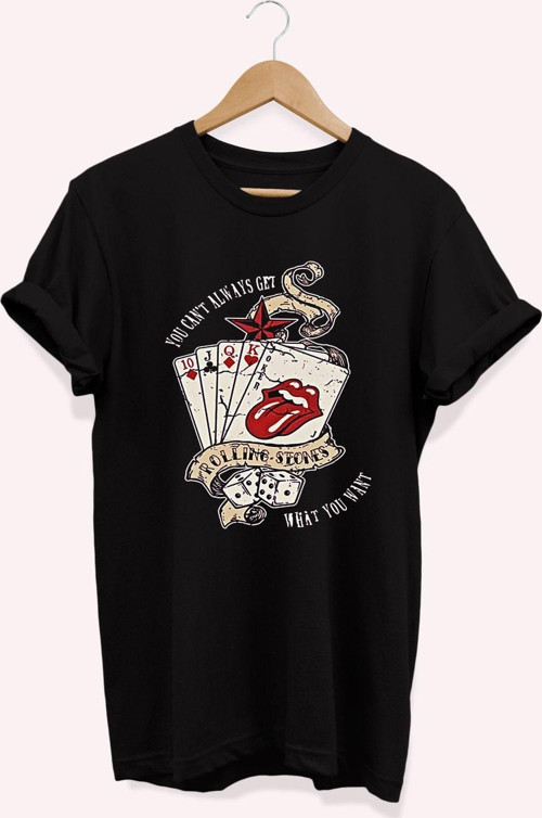 , Kartlar Baskılı, %100 Pamuk, Bisiklet Yaka, Basic T-Shirt, Normal Beden Tişört