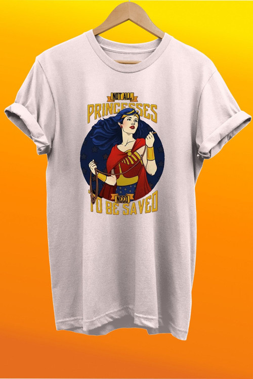 Wonder Woman Baskılı %100 Pamuk Basic T-Shirt Normal Beden Tişört