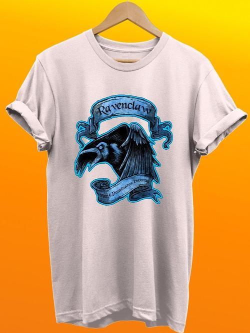 Rawenclaw Baskılı %100 Pamuk Basic T-Shirt Normal Beden Tişört