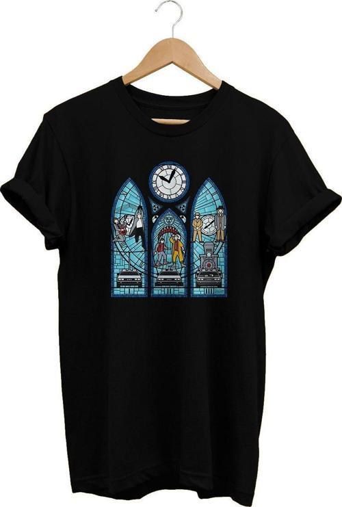 Geleceğe Dönüş Baskılı Siyah, %100 Pamuk Basic (Normal Beden) T-Shirt